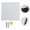 Interruptor de Toque de 2 Gangues Dimmer LED Iluminação de Escritório 86mmX86mmX35mm Interruptor Dimmer de Toque de 2 Gangues Acessório de Interruptor Uso Interno Externo