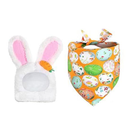 Easter Porch Goose Outfit Spring Lawn Garden Goose Clothes with Bunny Ear And Bandana