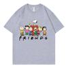 Snoopy Friends Cartoon Anime Women T-shirt Summer Short Sleeve Men Tee Shirts Tops 2026 New Fashion Couple Clothing