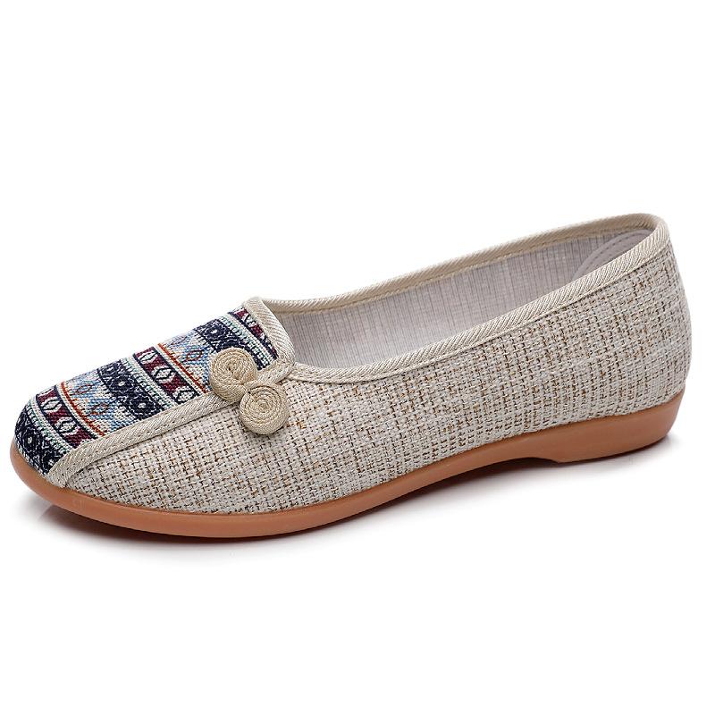 ****** and Autumn new ******* old cloth shoes women's non-slip s**t sole one-pedal single shoes linen middle-aged and elderly shoes