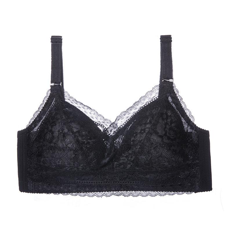 

Lace thin flower sea beautiful back seamless steel ring sexy adjustment type breast bra 40/90BCD