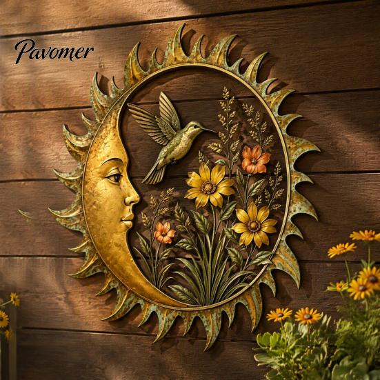 Home Interior Wall Ornament Sunshine Garden Decoration, Dragonfly/Bee/Butterfly/Bird Decor, Acrylic Sun Rustic Decorations Hanging for Indoor Outdoor