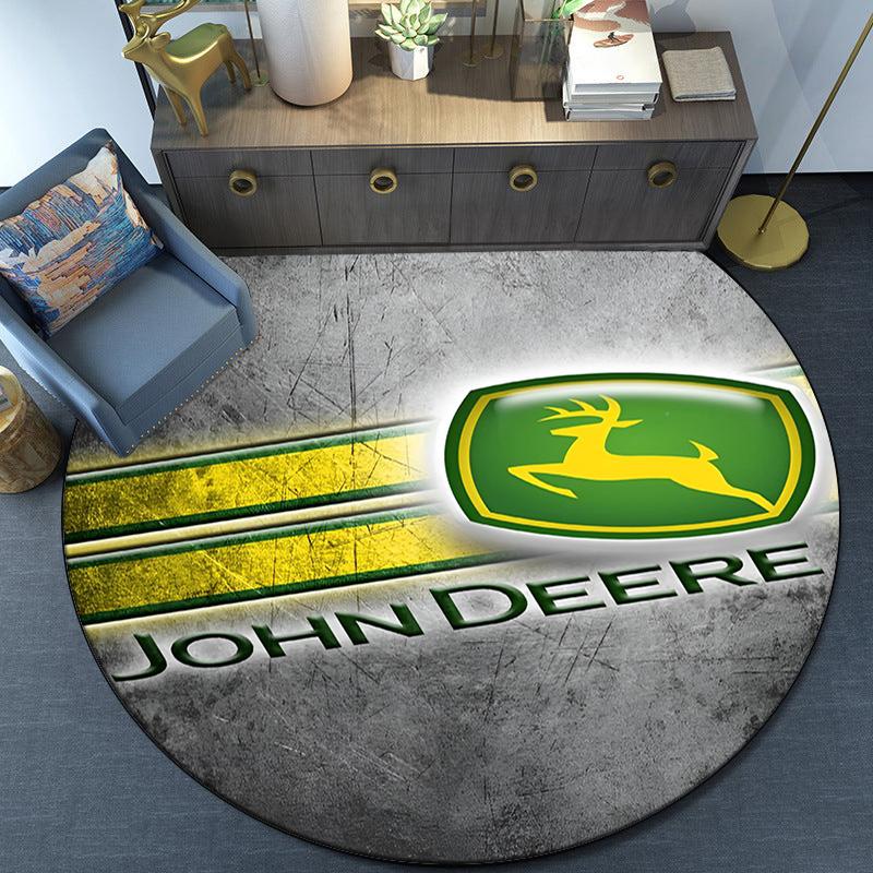 John Deere Design Round Rug for Livingroom,Bedroom, Palyroom, Chair Rug, Area Rug, Circle Carpet, Fan Christmas Gift