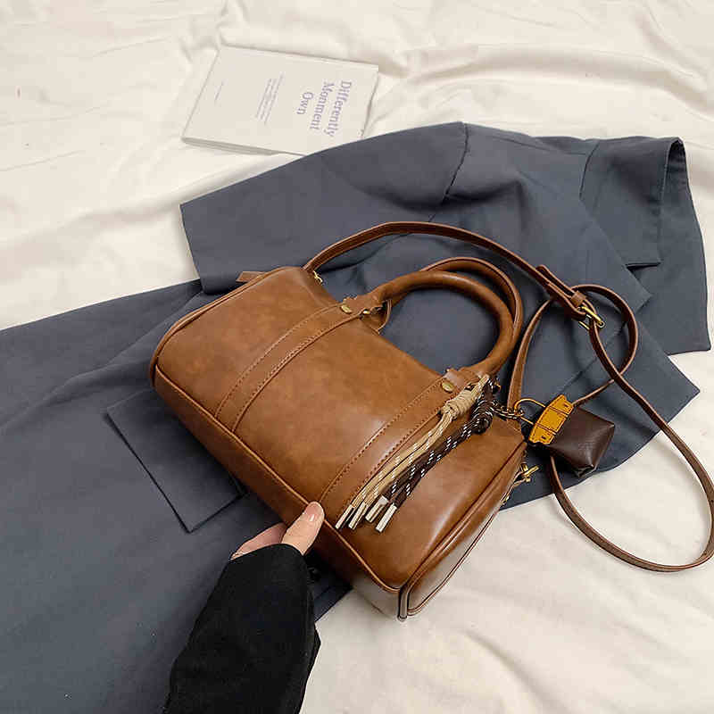 Hochwertige Sense Tote Bowlingtaschen Damen Herbst Winter Mode Umhängetaschen Neue vielseitige PU Leder Umhängetasche