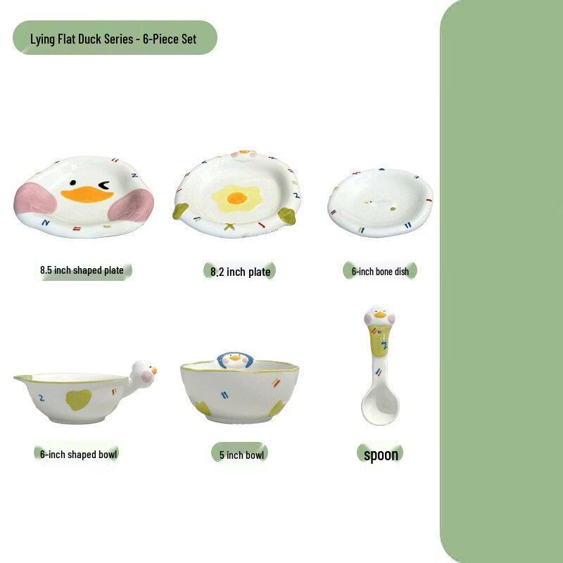 Wutuo Cute Duck 6-Piece Tableware Set