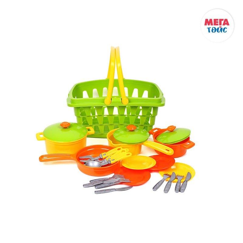 

Детский игровой набор Technok T4456 Набор посуды в корзине