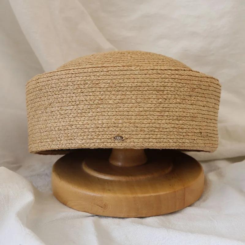 French Beret Hat Women Straw Cap Summer Circle Woven Sun Hat Church Derby Party Hostesses Pillbox Hat Millinery Fascinator Base