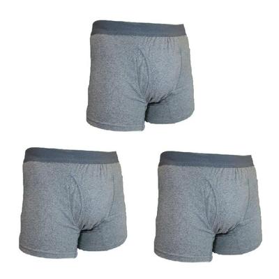 [3-Pack] Comfort Boxer Briefs DX Light Incontinence Underwear Urine Leak Underwear High Absorbency Odor Control Antibacterial (Gray, M)