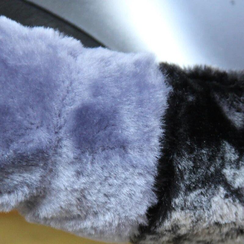 45cm 47cm 50cm Winter Warm Plush Black Gray Car Steering Wheel Cover for Car Suvs Bus Scania Non-slip