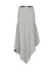 Wave Seoul Diagonal Asymmetrical Midi Skirt Gray