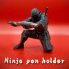 3D Printed Ninja Pen Holder Cool Ninja Figurine Pencil Stand Decorative Desk Organizer for Anime Fans Office Desk Gaming Room Decor