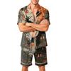 Herren Kurzarm Hemd mit Knöpfen und Shorts Pyjama Set Weiches Lässiges Nachtwäsche Lounge Set S-XXXXL Bequeme Passform