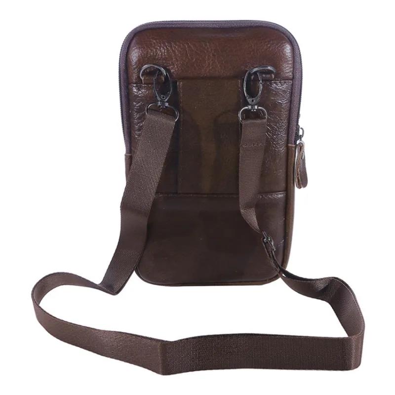 Simple Casual Crossbody Bag Men's Shoulder Bag For Men Leather Messenger Phone Side Sling Bag Chest Pack