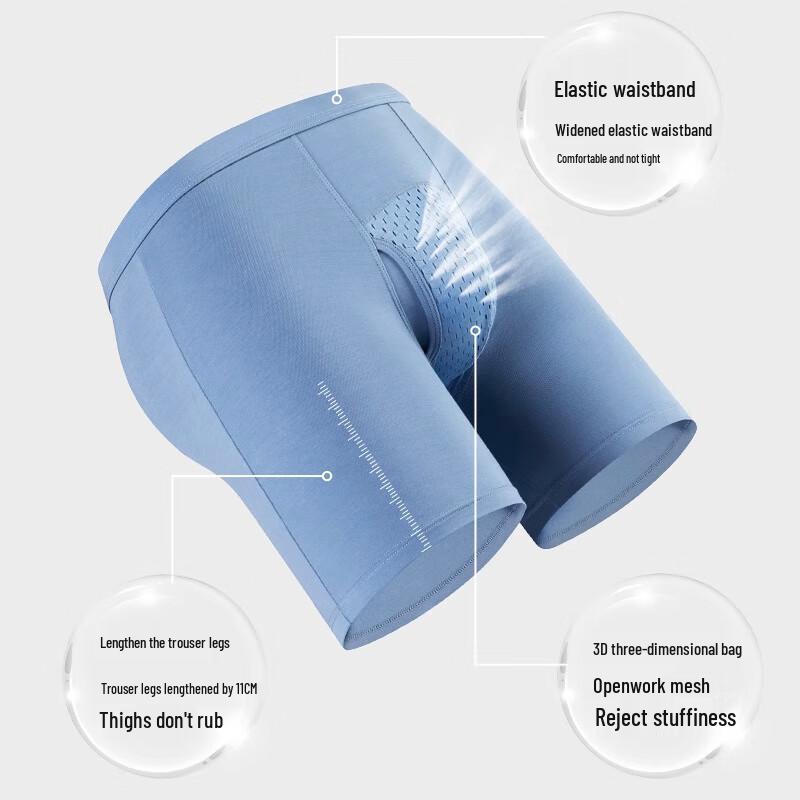Langsha Men's Modal Anti-Chafe Sports Boxer Briefs