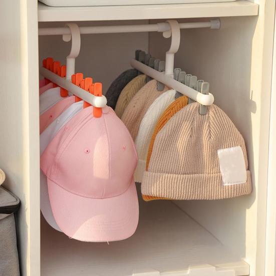 Hat Hanger 6 Clips Space-saving PP Strong Hold Baseball Cap Organizer