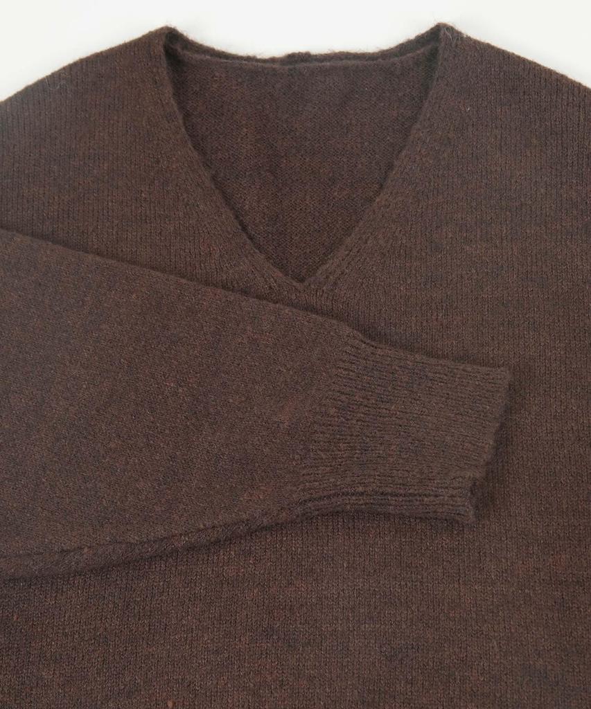 Yours Wool Blend Knit Pullover BEXU1752 Medium Charcoal V-Neck Women's