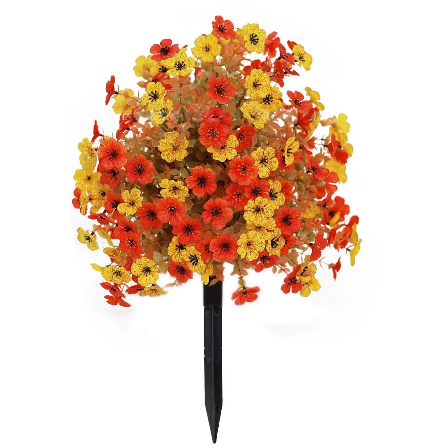 

1PCS UV-Resistant Artificial Straight Insert Flowers, Ball-Shaped Outdoor Daisy Eucalyptus Potted Plants Decor