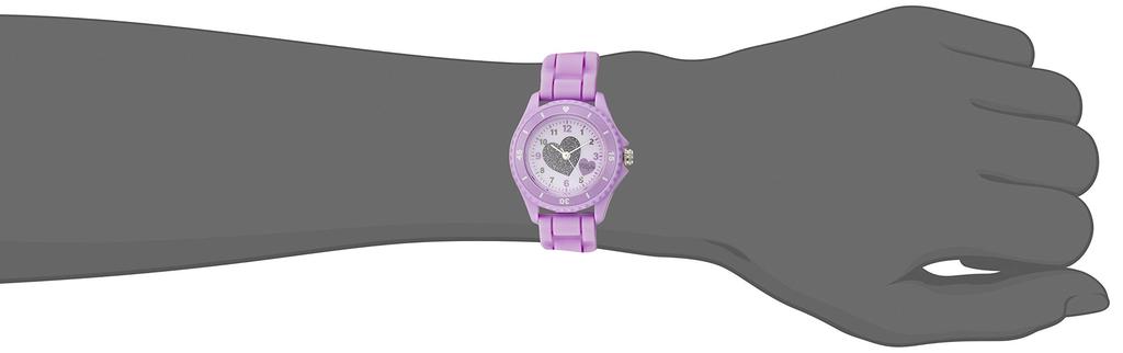 Fieldwork Analog Glitter Watch for Girls with Silicone Strap, White Dial, and Glitter, KDS008-3, Purple