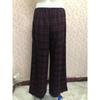 Retro Casual Floor-Length Drapey Wide-Leg Plaid Pants With Elastic Waist Straight-Leg Casual Trousers For Women