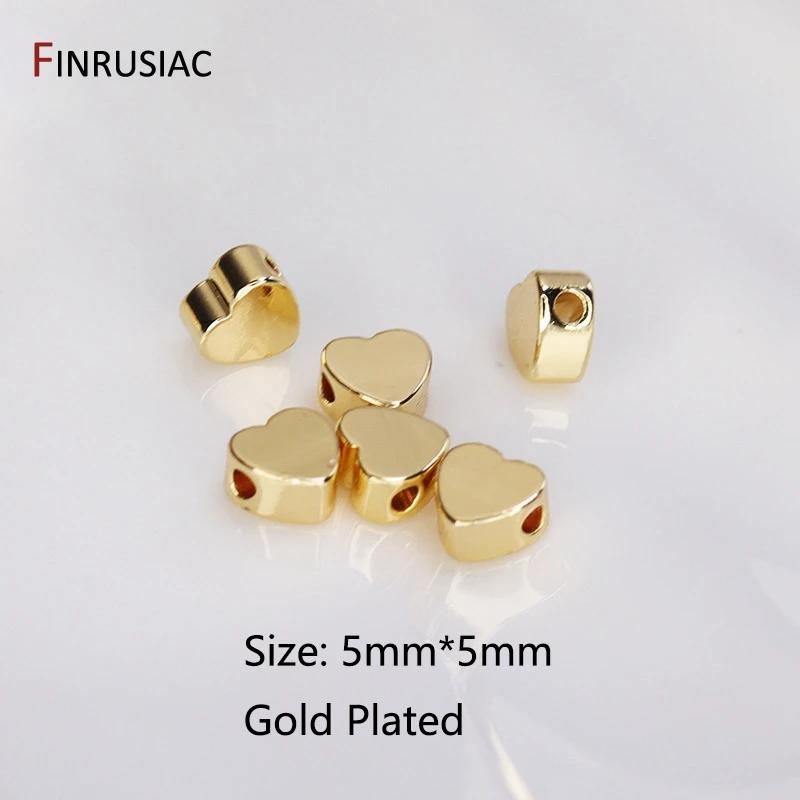 

Trendy Gold Plated Brass Heart Beads Spacer Beads For DIY Handmade Bracelet Necklace Making Accessories Wholesale 10 Pcs