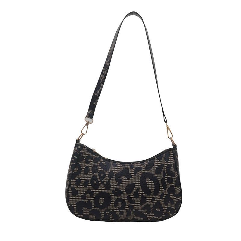 Fashionable Retro Leopard Print Pu Crescent Bag For Women Versatile Daily Use