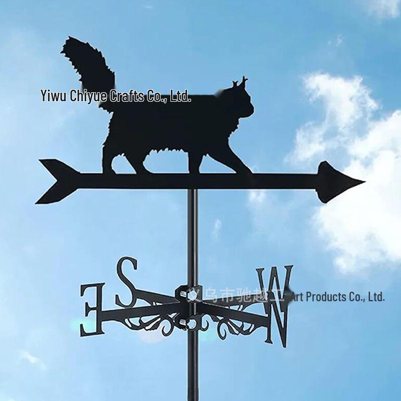 Weather Vane Ornament: Outdoor Wrought Iron Spray-Painted Roof Decoration Metal Craft