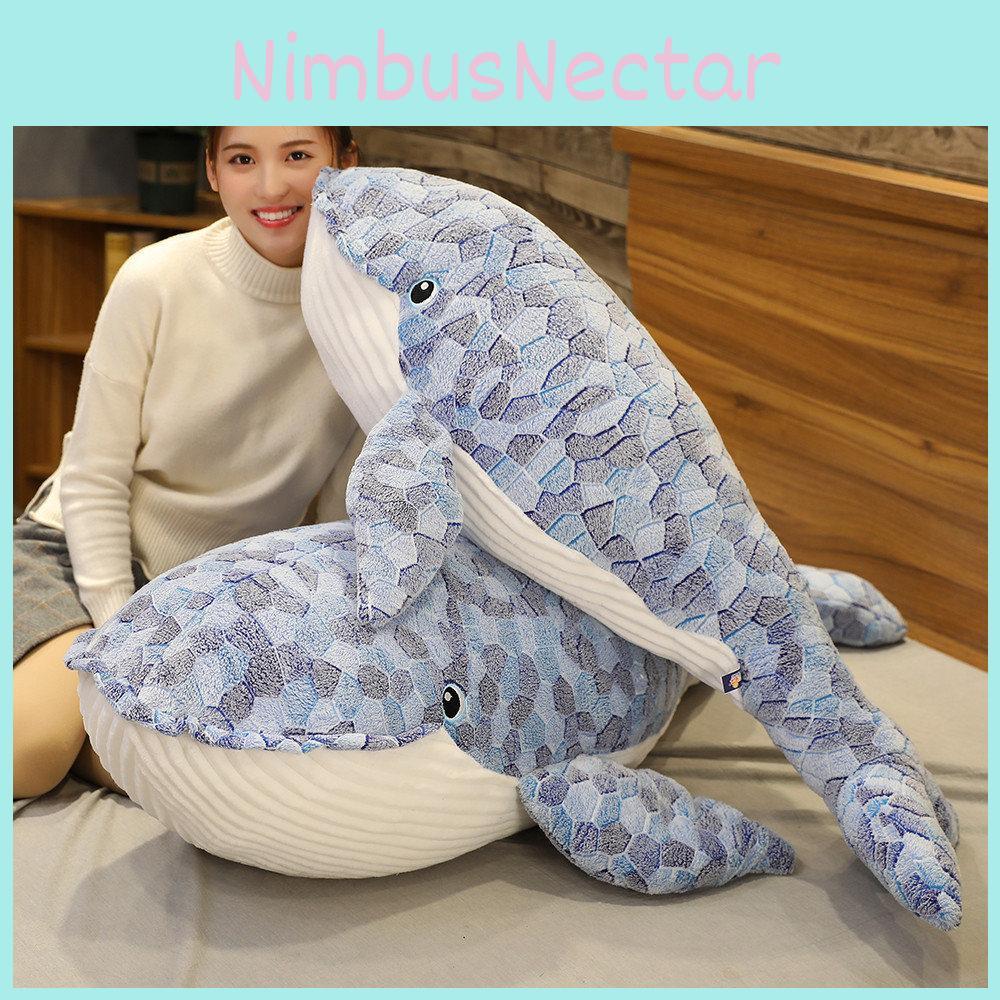Big Blue Cartoon Whale Plush Toy Cute Sleeping Pillow Girl Birthday Gift Doll