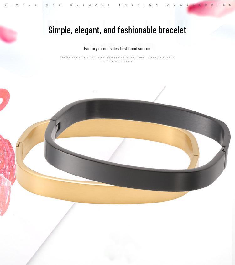 Unisex Armband aus Edelstahl, quadratisch, mit beliebtem europäischem und amerikanischem Design