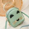 Trendy Casual Ladies Small Fresh Bag Schulterrucksack Katzenhandtasche Quaste Telefontasche PU Leder Studentenrucksack