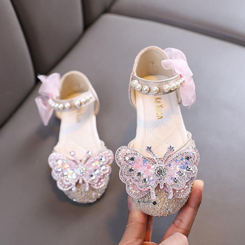 

Весенне-осенний новый стиль, женственные, для маленьких девочек, девочек, принцессы, туфли на плоской подошве со стразами, кожаная обувь, обувь для танцевальных выступлений 21 розовый
