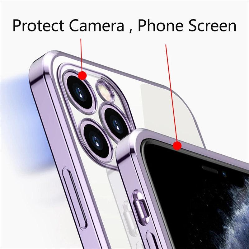 Luxury Plating Clear Magnetic For Magsafe Wireless Charge Case For iPhone 11 13 12 14 Pro Max Soft Silicone Cover