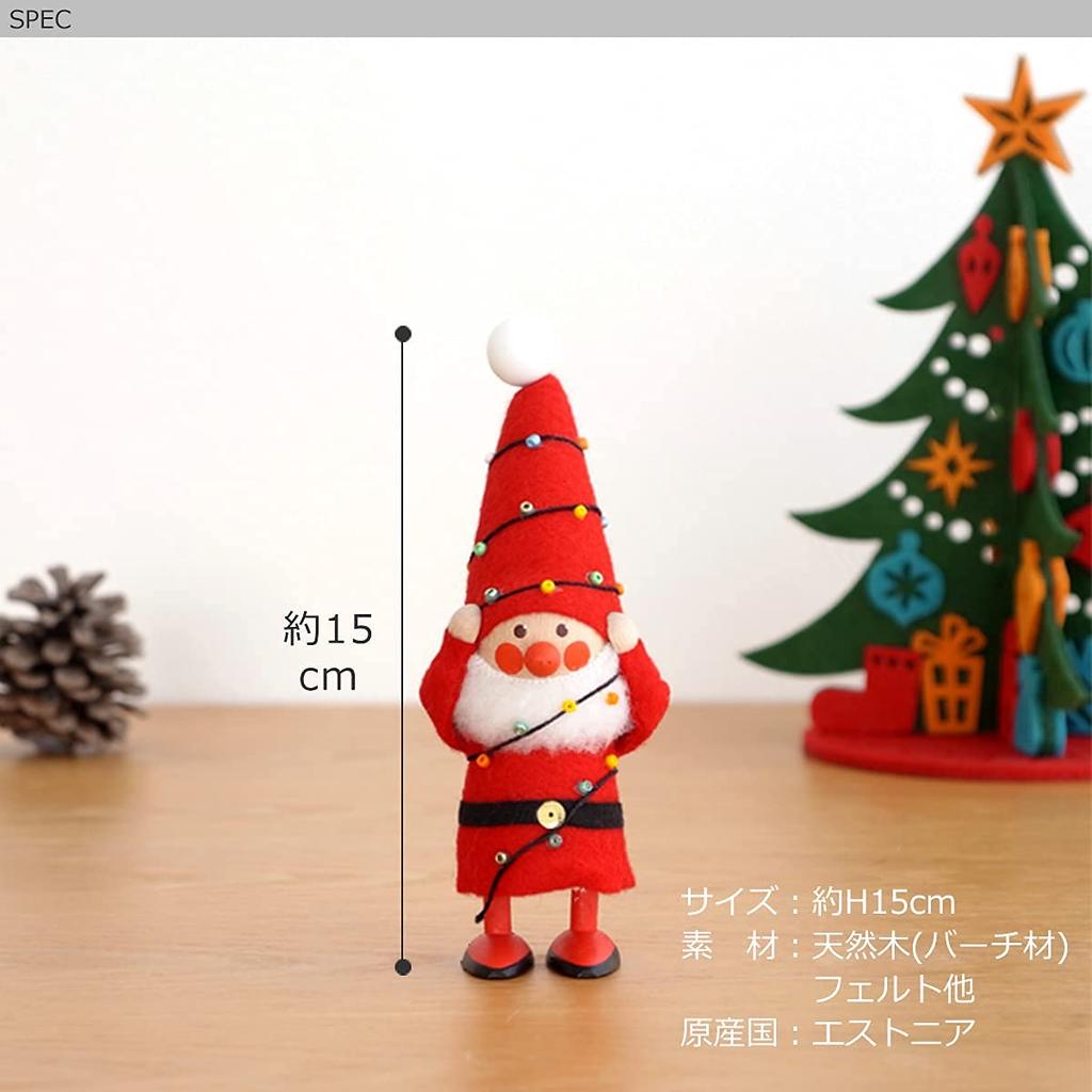 NORDIKA nisse Nordica Nisse Christmas Wooden Doll Santa Claus Entangled in Illuminated (Red Decorations)