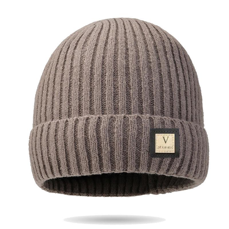 New Men's Knitted Woolen Hat Winter Large Head Circumference Plus Velvet Thickening Warm and Cold Protection Hat