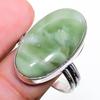 Swiss Green Opal Gemstone Handmade 925 Sterling Silver Jewelry Ring Size 10.5