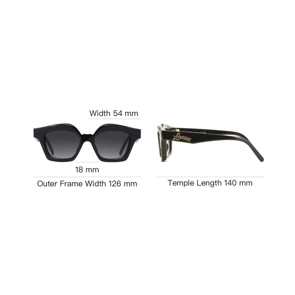 Loewe Logo Acetate Irregular Frame Sunglasses Women Sunglasses Black LW40078I01B