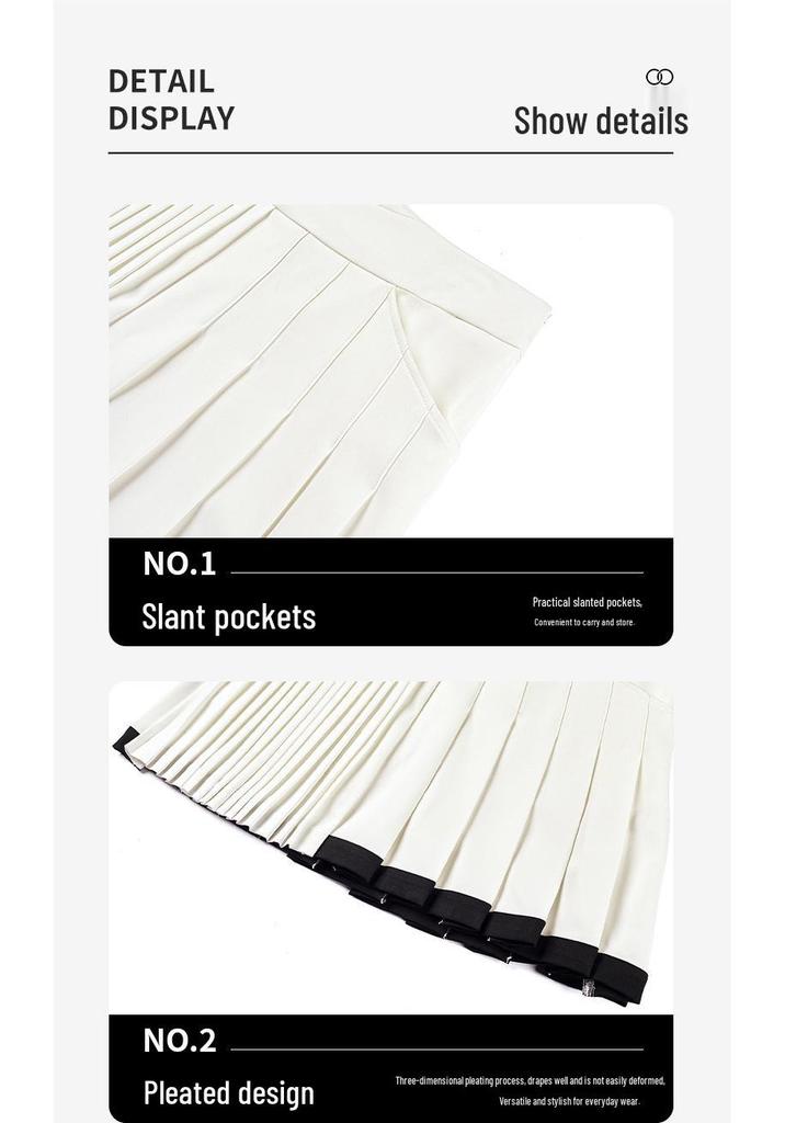 Women's High Waist Pleated Tennis Skirt with Anti-Exposure Lining - Summer Slimming Outdoor Sports Skirt