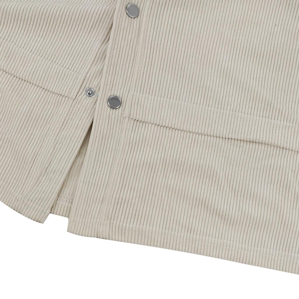 Men's Corduroy Button Down Shirts Casual Long Sleeve Shacket Jacket With Flap Pockets