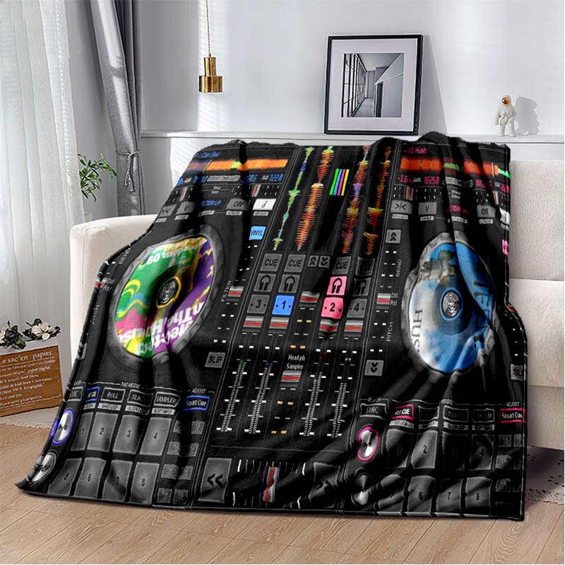 Dj Music Record Screen Console Theme Blanket Home Extra Large Warm Soft Sofa Bed Blanket Bed Cover Travel Picnic Sleep Blanket
