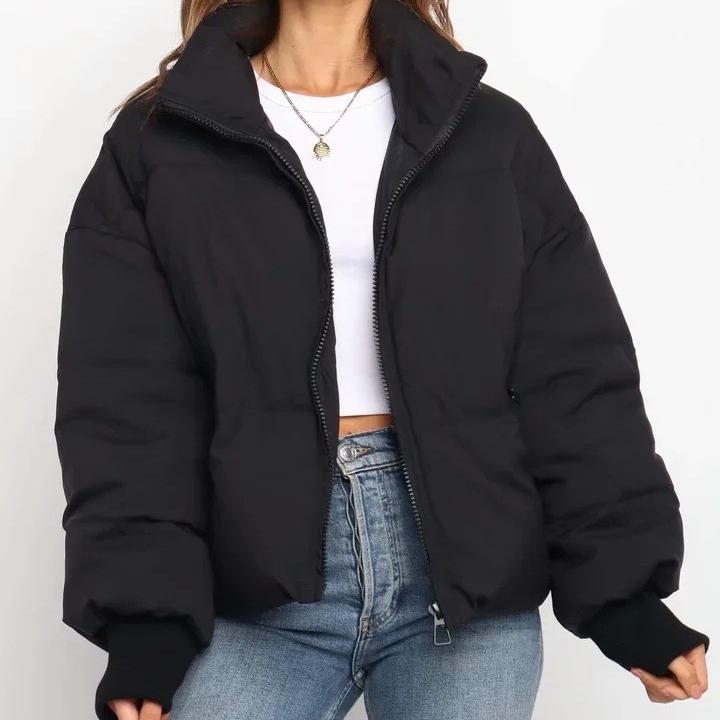 Женские однотонные парки больших размеров цвета хаки — фото 4