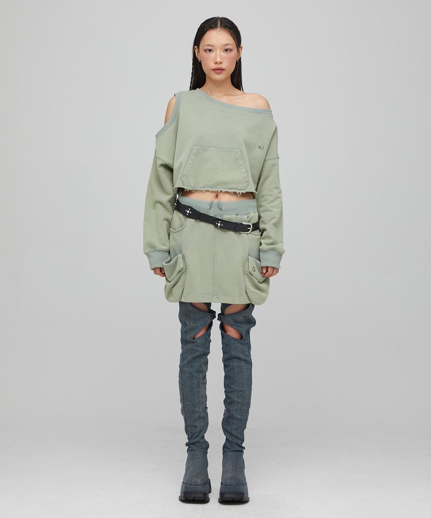 Lara Fox Pocket Sweat Skirt Khaki Bq4Cs001