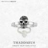 Bague Crâne Noir, Rue Rebelle Européenne Bijoux Punk Fins Pour Femmes Marque Aumtmn Neuf Cadeau En Argent Sterling 925
