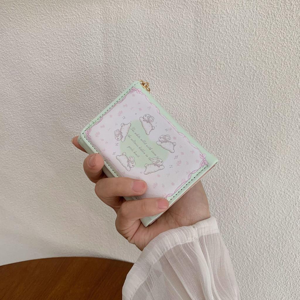 New Mini Mini Wallet for Women  Short and Cute Heart-shaped Little Fluffy Ball Wallet Korean Version Student Personality Zero Bag
