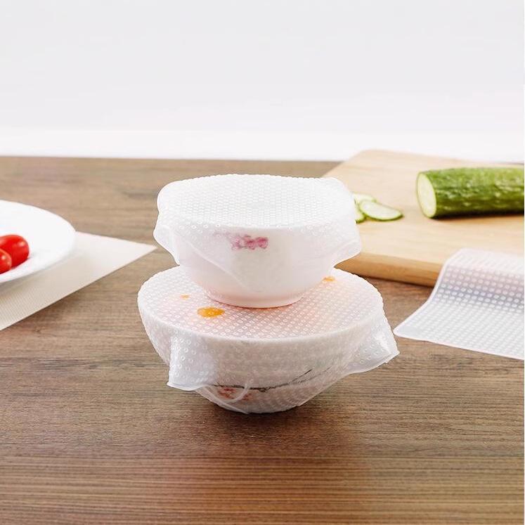 Food Grade Silicone Wrap - 4-Piece Airtight Bowl Lids Set