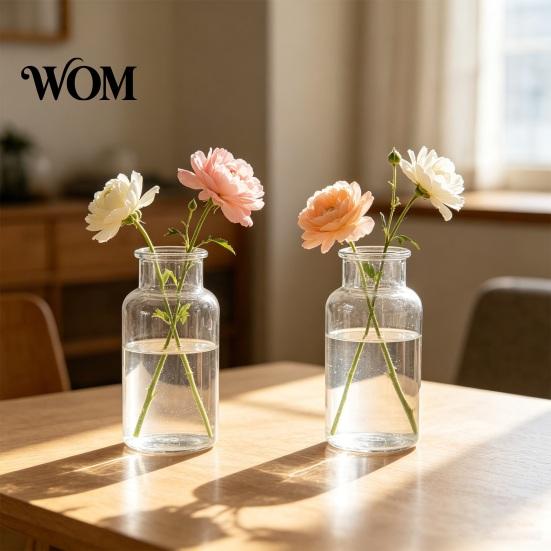 Multi-purpose Plant Container Small Vases for Flowers, Mini Clear Glass Bud Vases, Unique Artistic Vase Flower Wedding Table Centerpiece Home