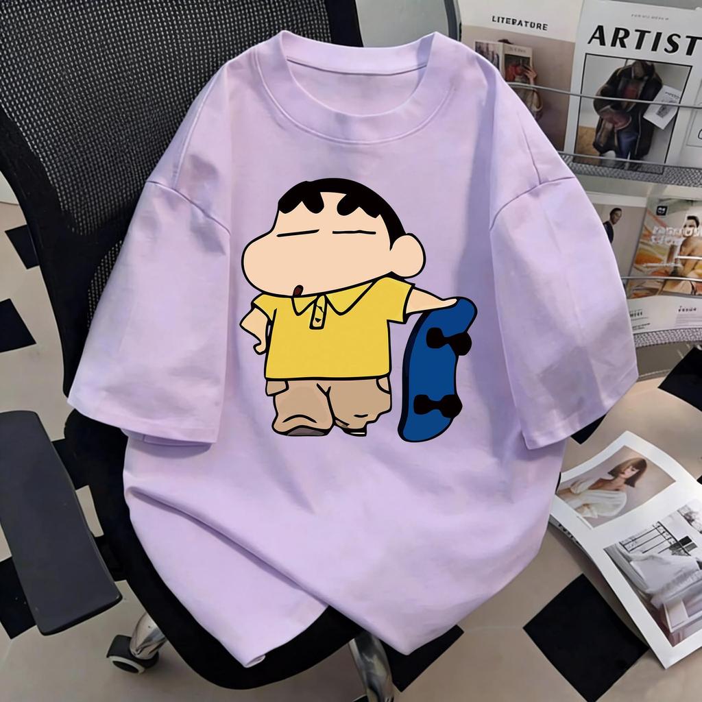Crayon Shin-chan Unisex Retro Cotton T-shirt - Summer Short Sleeve, Loose Fit
