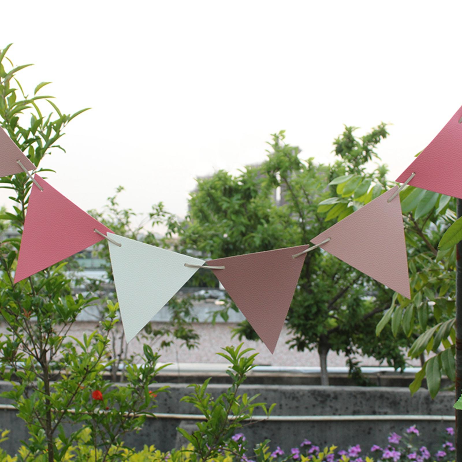 

12 Pennant Banner Triangle Flags DIYBunting for Indoor Party Birthday розовый