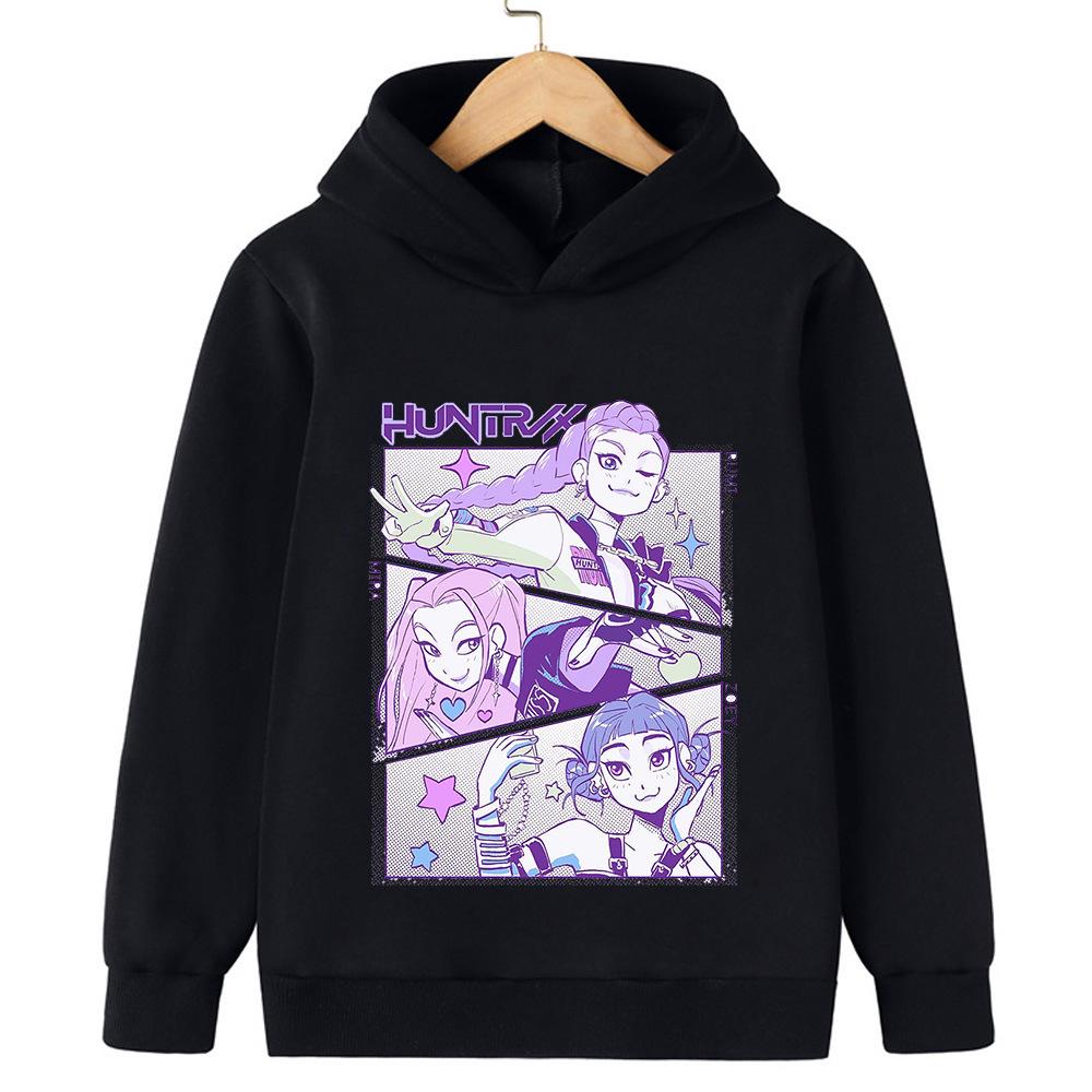 Korean Kpop Demon Hunter Hoodie for Kids - Boys & Girls Spring/Autumn Anime Sweatshirt