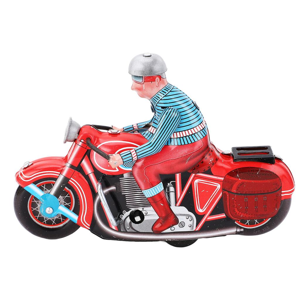 Clockwork Motorcycle Toy Retro Decorative Metal Gear Ride Wind Up Motorbike Toy for Kids Adults Coll