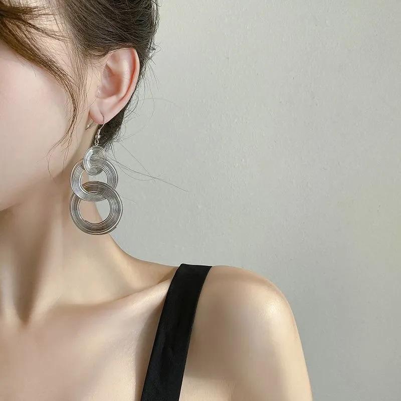 Fashion Personality Size Circle Earrings Exaggerated Temperament Long Circle Earrings Earrings Pendant