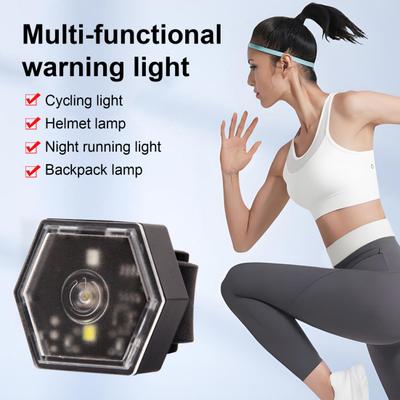 Multi-functional Warning Light Mini Waterproof Cycling Bicycle Taillight Portable Lightweight Outdoor Night Running Helmet Backpack Mount LED Light